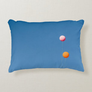 Two orange and pink balloons decorative cushion