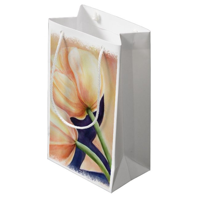 TWO ORANGE TULIPS GIFT BAG (Front Angled)