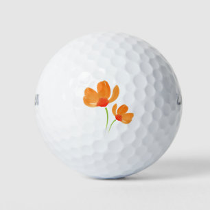 Two Orange Watercolor Poppy Flowers Cutting Board Golf Balls