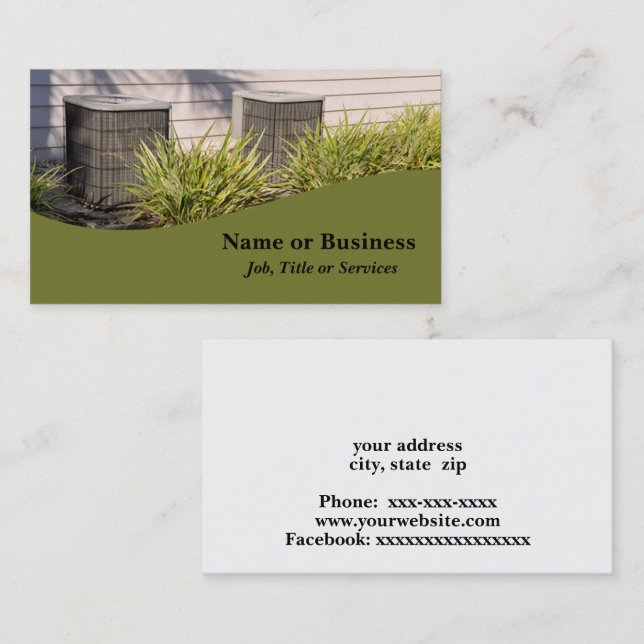 two outdoor central air conditioners business card (Front/Back)