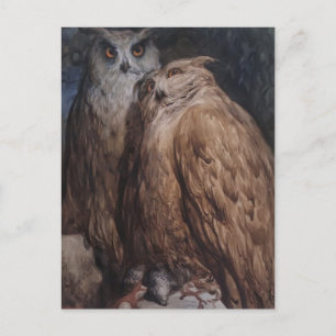 Two Owls by Gustave Dore Postcard