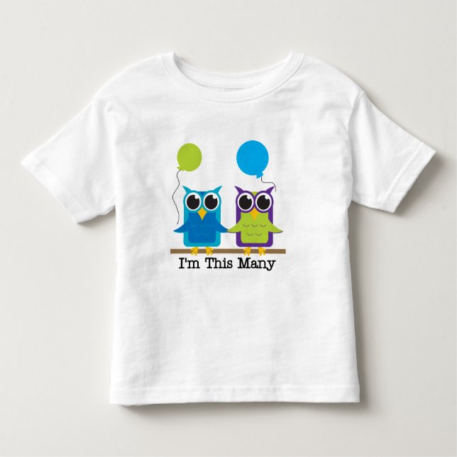 Two Owls I'm This Many Birthday Tshirts (Front)