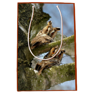 Two Owls in the Woods, birds, wildlife Large Gift Medium Gift Bag
