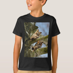 Two Owls in the Woods, birds, wildlife T-Shirt