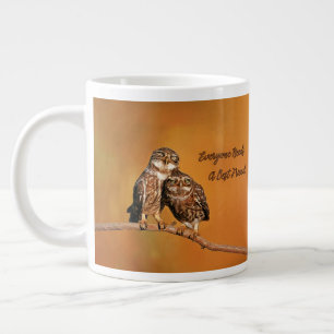 Two Owls on Branch Everyone Needs a Best Friend Large Coffee Mug