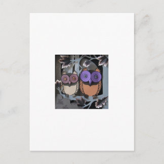 two owls postcard