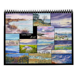 Two Page Fine Art Calendar, Coastal scenes Calendar