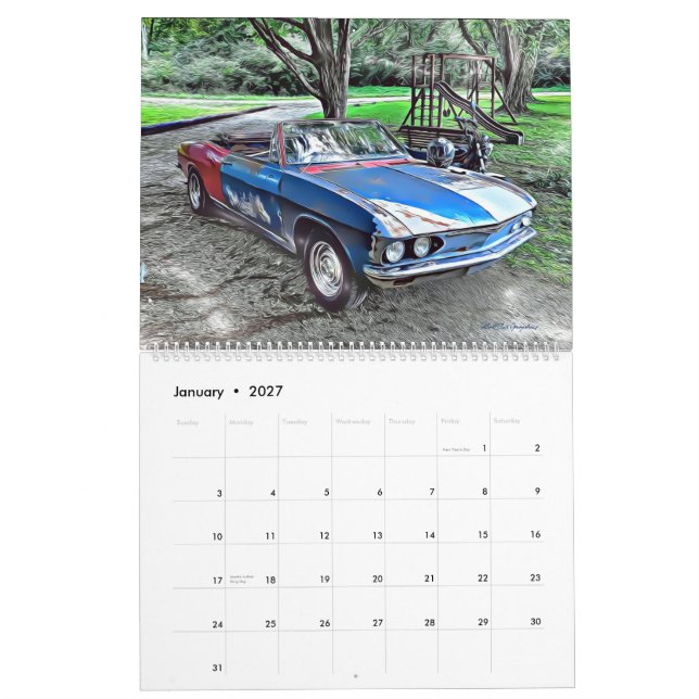 Two Page Large Corvair Calendar (Jan 2027)