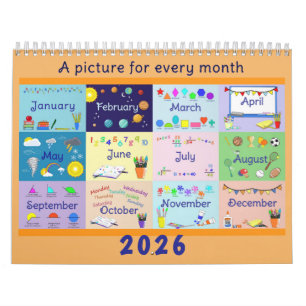 Two Page Medium School Calendar, Calendar