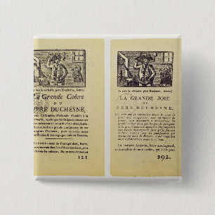 Two pages from 'La Grande Colere de Pere 15 Cm Square Badge