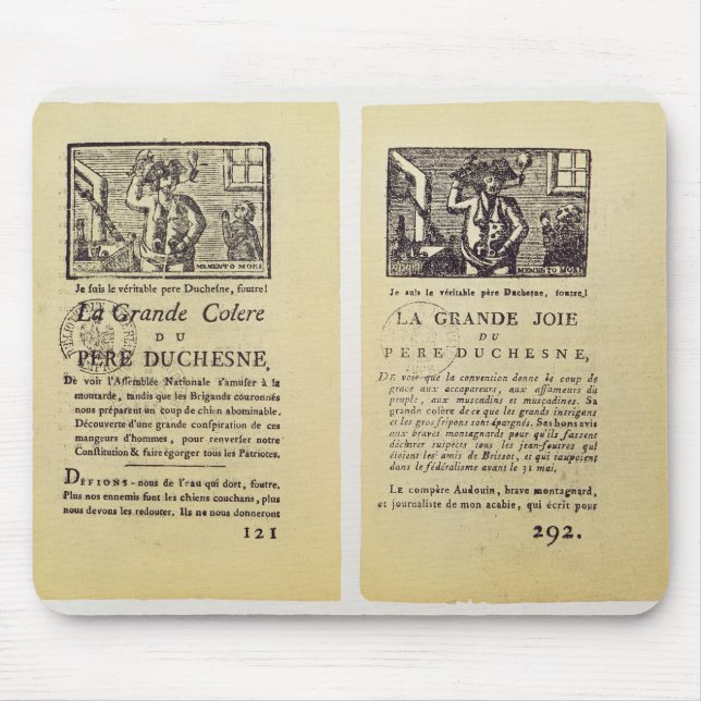 Two pages from 'La Grande Colere de Pere Mouse Pad (Front)