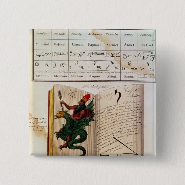 Two pages from 'The Magus' 15 Cm Square Badge (Front)