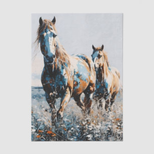 Two Paint Horses decoupage  Tissue Paper