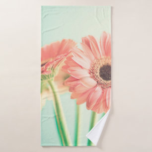 Two palepink flowers bath towel