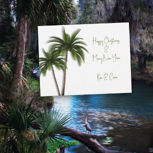 Two Palm Trees Simple Christmas Greeting Card