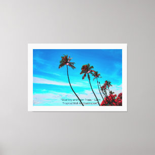 Two Palm Trees Wall Art   Tropical Minimalist