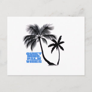 Two Palm Trees Wall Art   Tropical Minimalist Holiday Postcard
