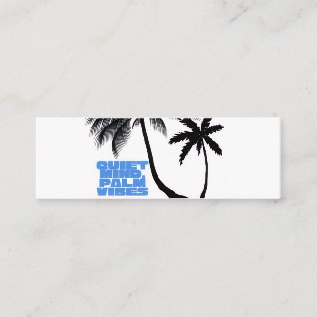 Two Palm Trees Wall Art | Tropical Minimalist Mini Business Card (Front)