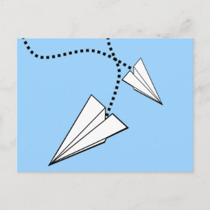 Two Paper Aeroplanes Postcard