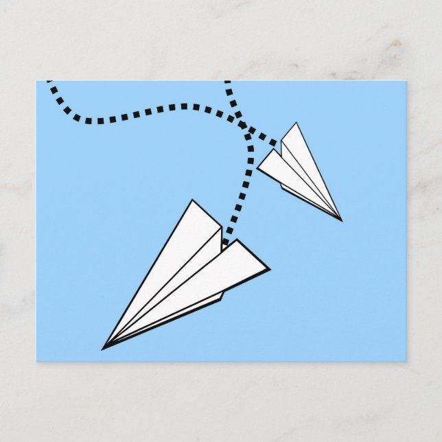 Two Paper Aeroplanes Postcard (Front)