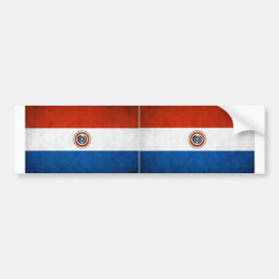 TWO Paraguay National Flag Bumper Sticker