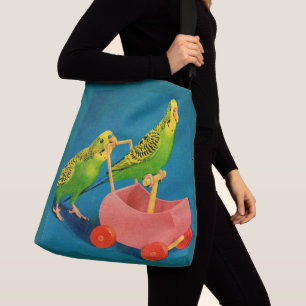 two parakeets crossbody bag