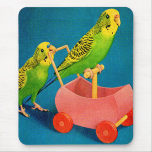 two parakeets mouse pad