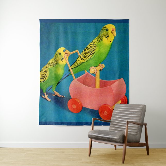 two parakeets tapestry (In Situ)