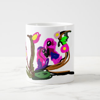 Two parrots live large coffee mug