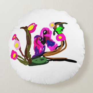 Two parrots live round cushion