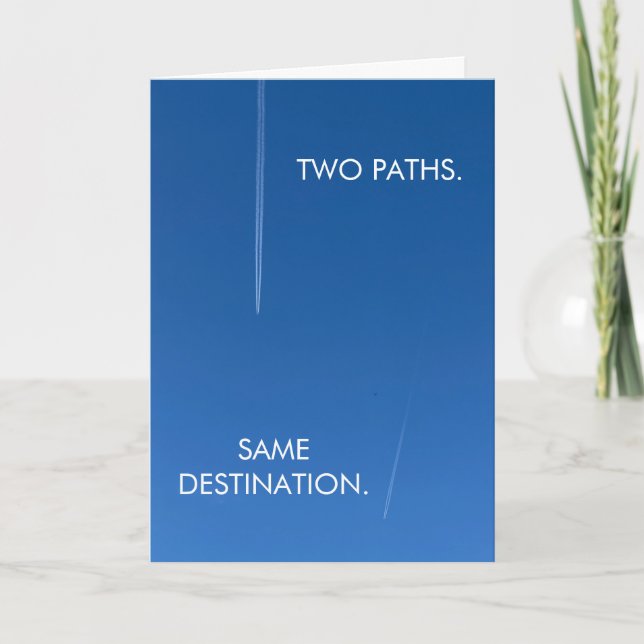 Two Paths Same Destination Minimalist Sky Greeting Card (Front)