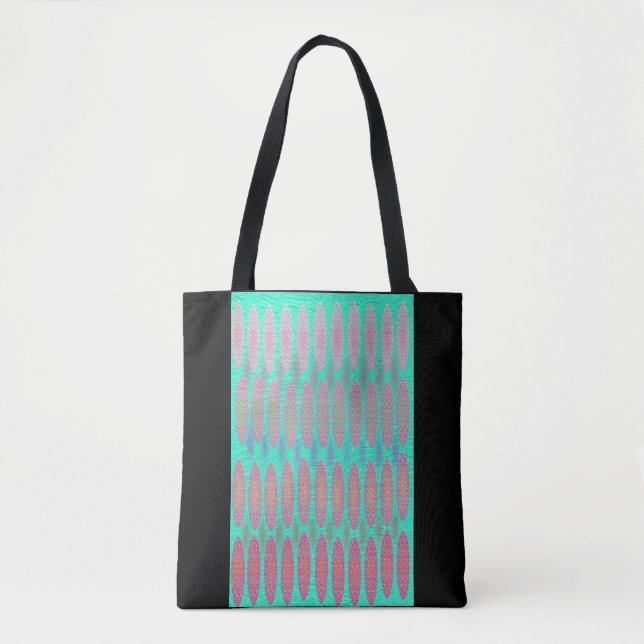 Two patterned pink blue speckled shopping tote bag (Front)