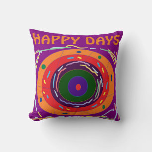 Two patterns design orange purple turn over cushion