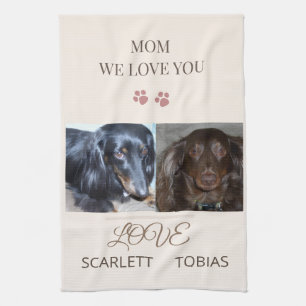 Two Paws Loving Mum Tea Towel