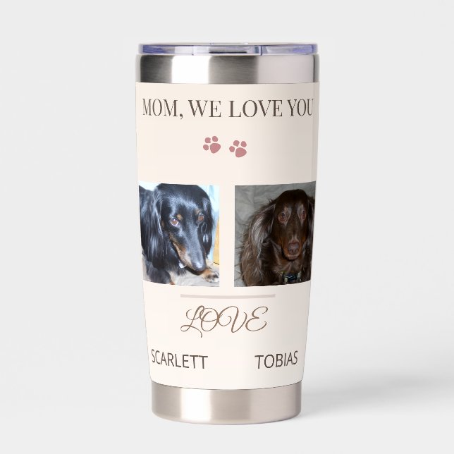 Two Paws Send Love Whenever Mum Goes Insulated Tumbler (Front)