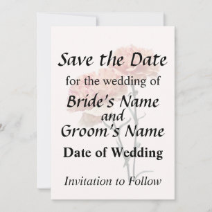 Two Peach and Pink Carnations Save The Date