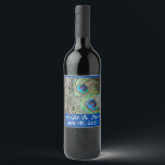 Two Peacock Feathers Birds of a feather Customize  Wine Label<br><div class="desc">Ready for you to customize with your info and your celebration date - for birds of a feather - two Peacock feathers!  
 
Also,  by using the Customize It option,  you can access the design to change the font style,  font size,  etc.!  
Enjoy Life & Thanks For Stopping By!</div>