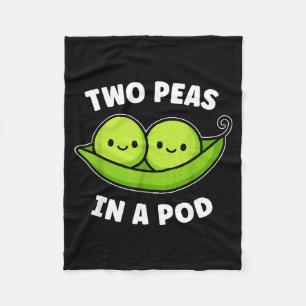 Two Peas In A D Cute Kawaii Funny Fleece Blanket