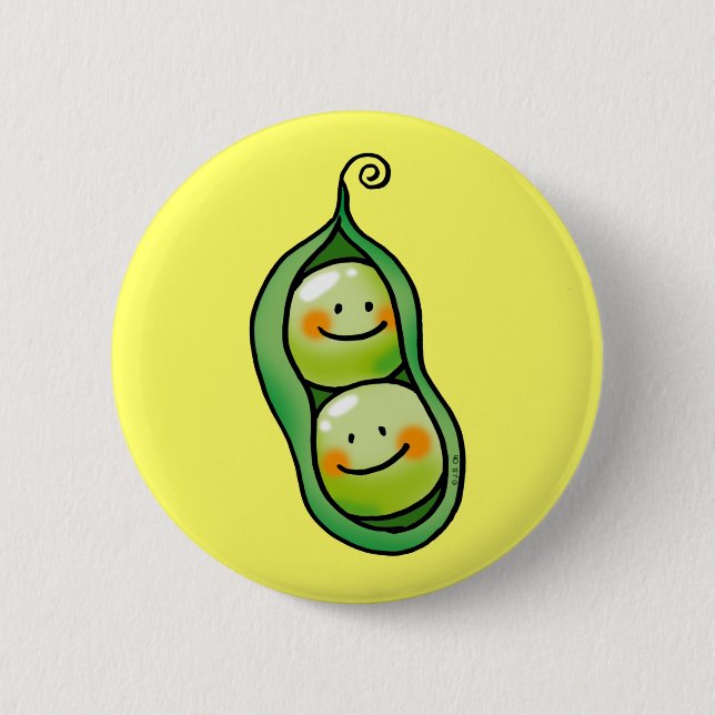 Two peas in a pod 6 cm round badge (Front)