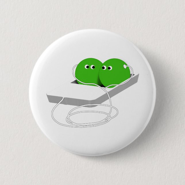 Two Peas In A Pod 6 Cm Round Badge (Front)