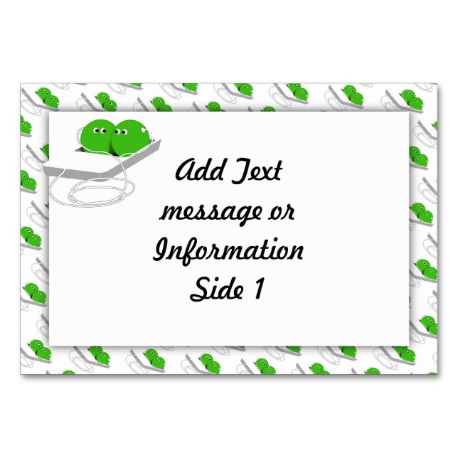 Two Peas In A Pod (Add Your Text) Table Number (Front)