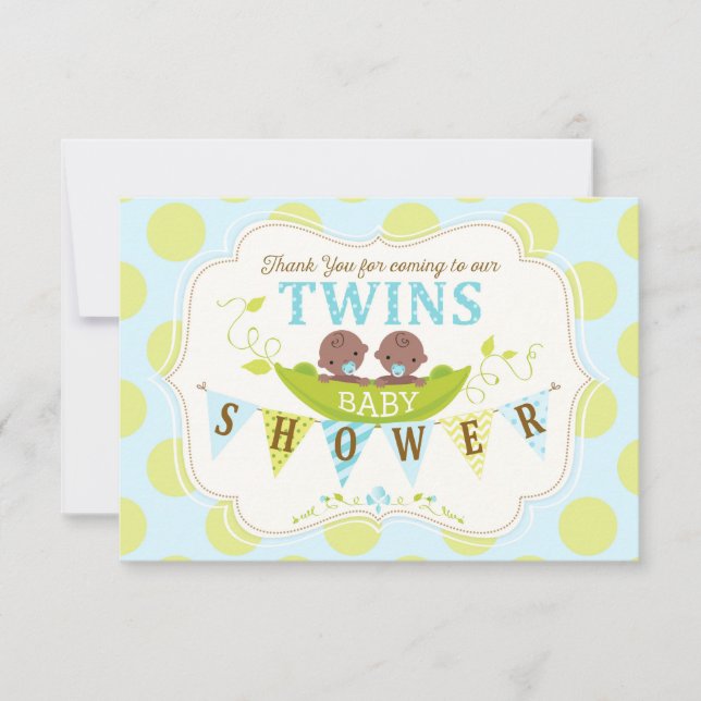 Two Peas in a Pod African Twin Boys Thank You (Front)