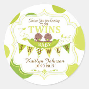 Two Peas in a Pod African Twins Thank You Label