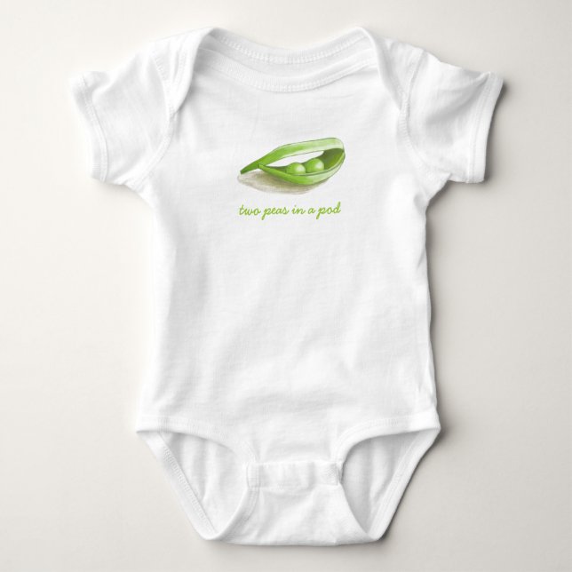 Two Peas in a Pod Baby Bodysuit (Front)