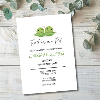 Two Peas in a Pod Baby Shower Invitation