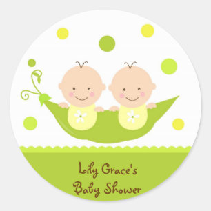 Two Peas In A Pod Baby Shower Thank you Stickers