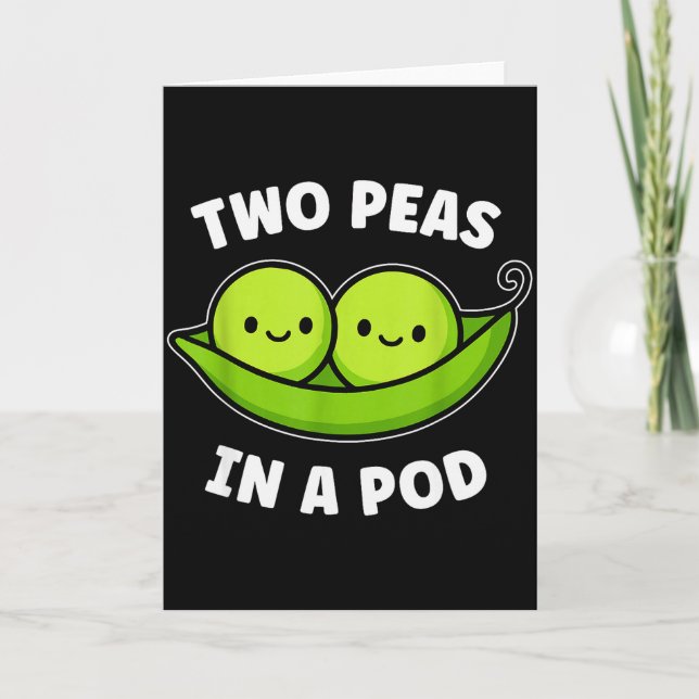 Two Peas In A Pod Cute Kawaii Funny  Card (Front)