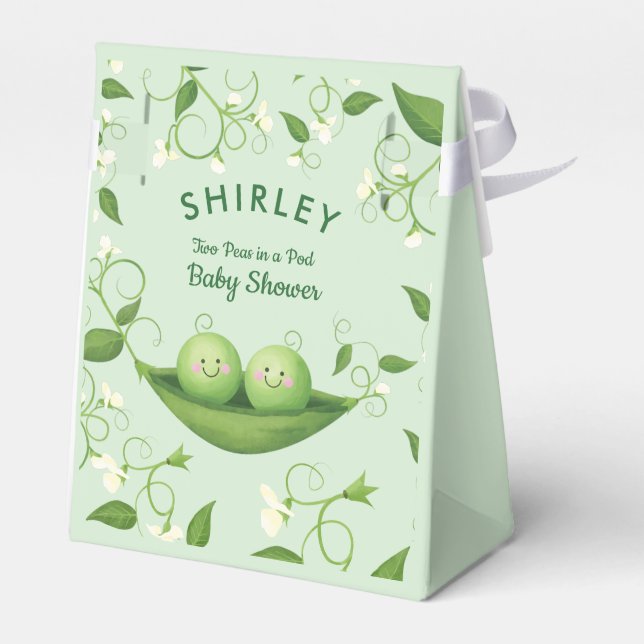 Two Peas in a Pod Gender Neutral Twins Shower    Favour Box (Back Side)