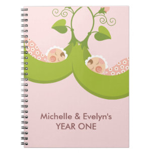 Two Peas in a Pod Girl Twins Notebook