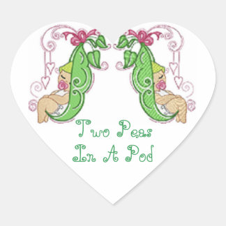 Two Peas In A Pod Heart Sticker